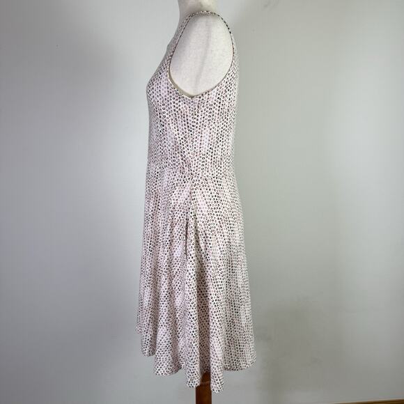 Pact Fit Flare Dress Size Medium Pink/Green/White Organic Cotton Mini Length - Picture 4 of 13